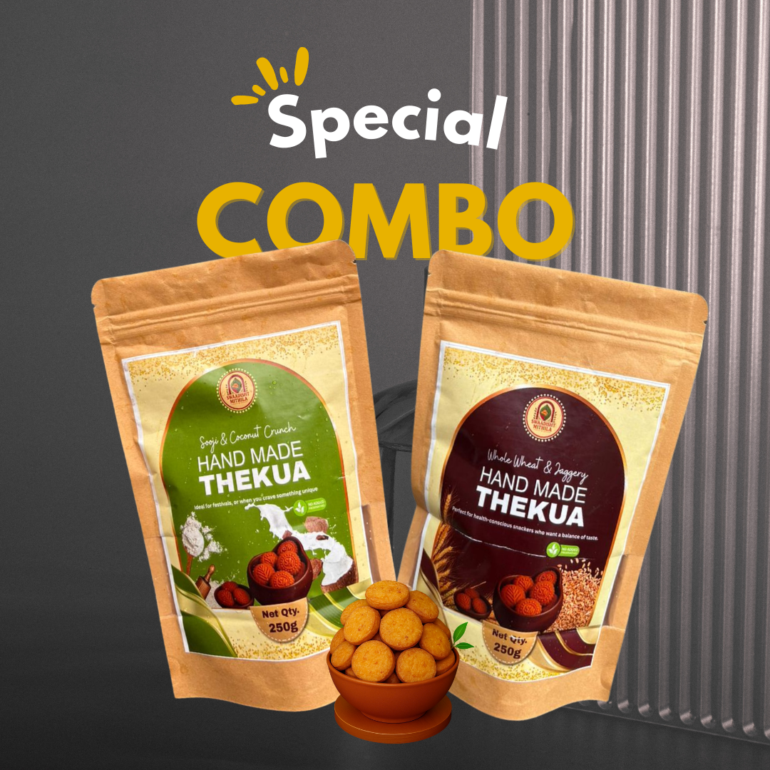 Healthy & Crunchy Bihar’s Duo – Sooji & Coconut Crunch + Whole Wheat & Jaggery Thekua - (250g x 2)