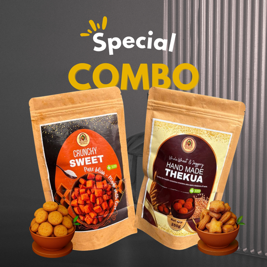 Healthy & Energetic Bihar Duo – Crunchy Sweet + Whole Wheat & Jaggery Thekua - (250g x 2)